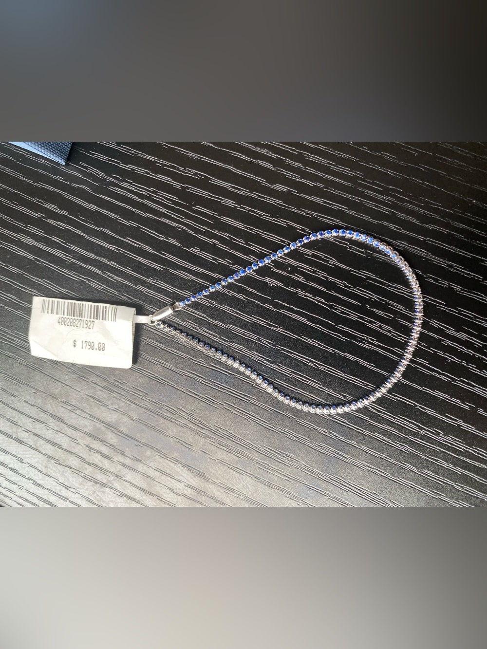Sapphire and White Gold Tennis Bracelet (7 inch)